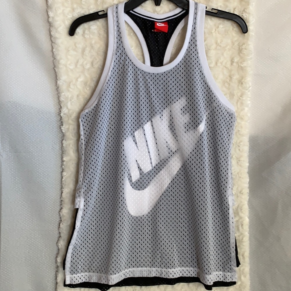 Nike mesh overlay racer back tank top